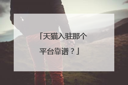 天猫入驻那个平台靠谱?