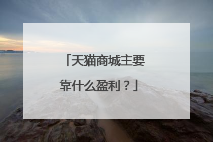 天猫商城主要靠什么盈利?