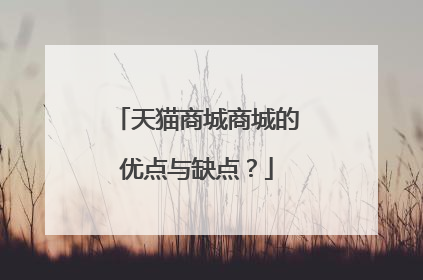 天猫商城商城的优点与缺点?