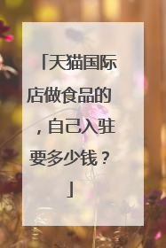 天猫国际店做食品的，自己入驻要多少钱？