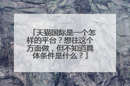 天猫国际是一个怎样的平台?想往这个方面做,但不知道具体条件是什么?