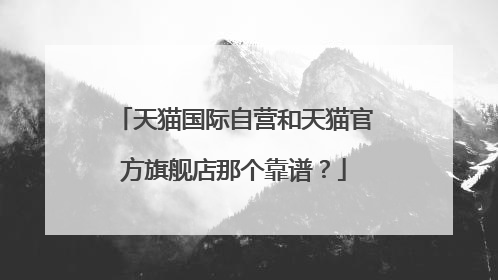 天猫国际自营和天猫官方旗舰店那个靠谱?