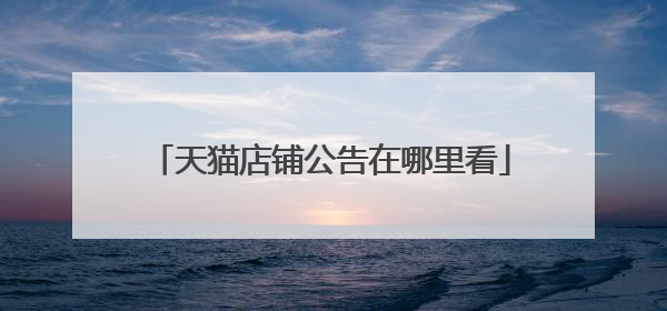 天猫店铺公告在哪里看