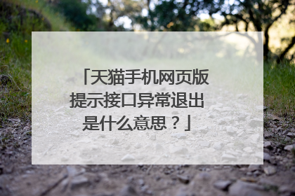 天猫手机网页版提示接口异常退出是什么意思？