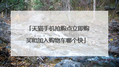 天猫手机抢购点立即购买和加入购物车哪个快