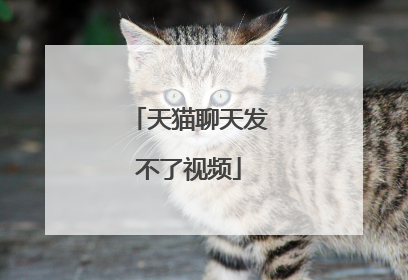 天猫聊天发不了视频