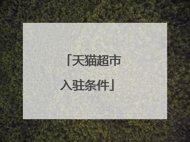 天猫超市入驻条件