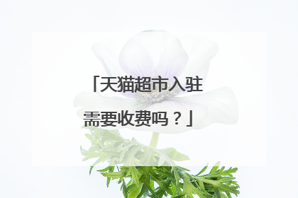 天猫超市入驻需要收费吗?