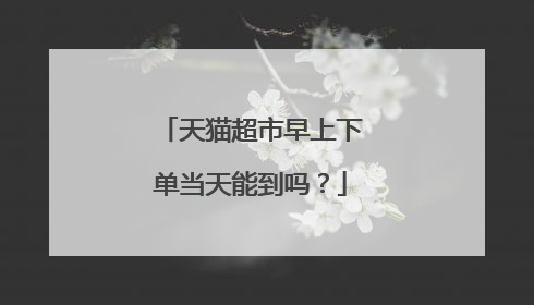 天猫超市早上下单当天能到吗?