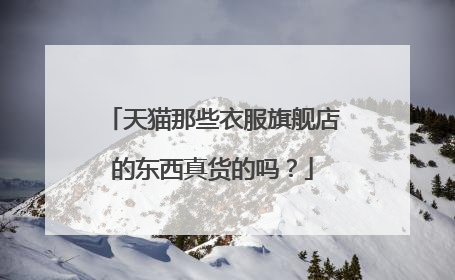 天猫那些衣服旗舰店的东西真货的吗?