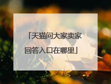 天猫问大家卖家回答入口在哪里