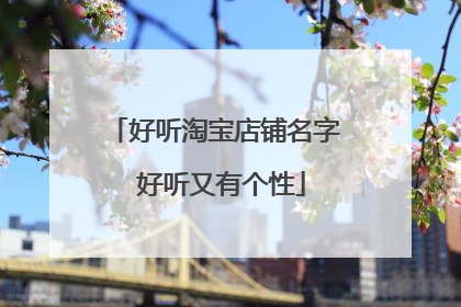 好听淘宝店铺名字 好听又有个性