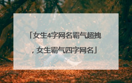 女生4字网名霸气超拽，女生霸气四字网名