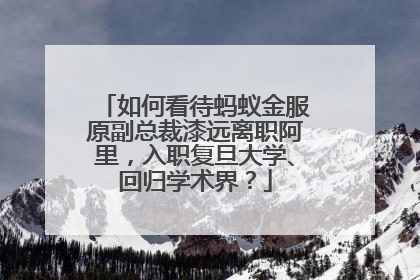 如何看待蚂蚁金服原副总裁漆远离职阿里,入职复旦大学、回归学术界?