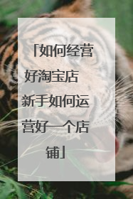 如何经营好淘宝店 新手如何运营好一个店铺