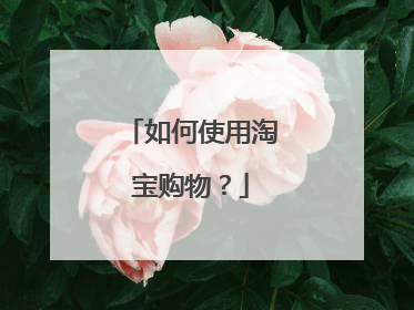 如何使用淘宝购物?