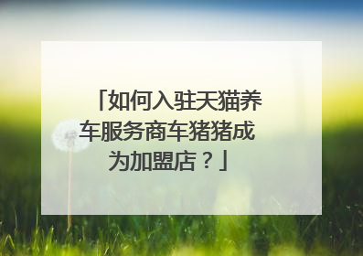 如何入驻天猫养车服务商车猪猪成为加盟店?
