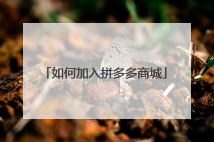 如何加入拼多多商城