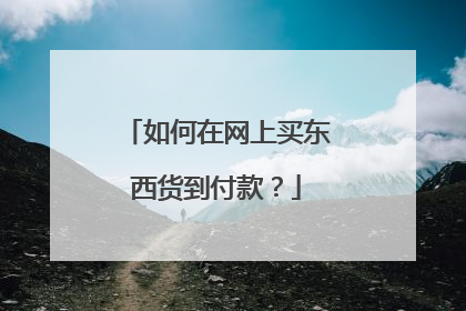 如何在网上买东西货到付款?