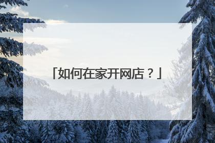 如何在家开网店?