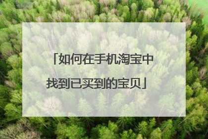 如何在手机淘宝中找到已买到的宝贝