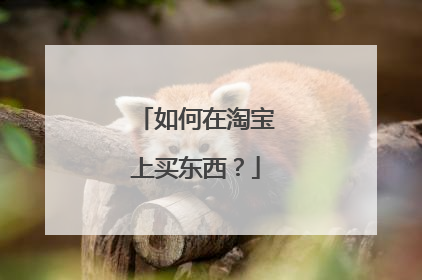 如何在淘宝上买东西？