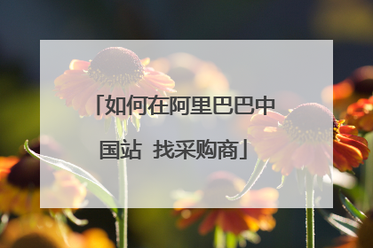 如何在阿里巴巴中国站 找采购商