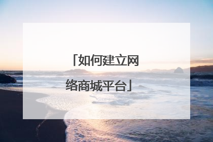 如何建立网络商城平台