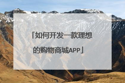 如何开发一款理想的购物商城APP