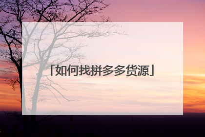 如何找拼多多货源