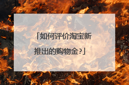 如何评价淘宝新推出的购物金?
