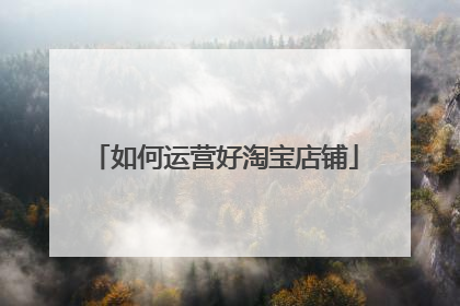 如何运营好淘宝店铺