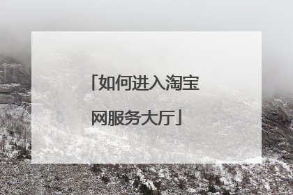 如何进入淘宝网服务大厅