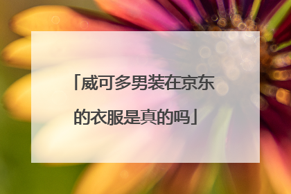 威可多男装在京东的衣服是真的吗