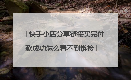 快手小店分享链接买完付款成功怎么看不到链接
