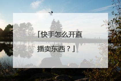 快手怎么开直播卖东西?