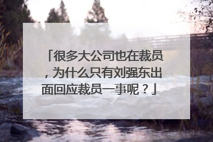 很多大公司也在裁员，为什么只有刘强东出面回应裁员一事呢？