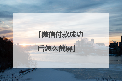 微信付款成功后怎么截屏