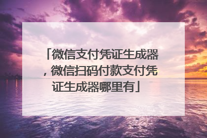 微信支付凭证生成器，微信扫码付款支付凭证生成器哪里有