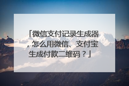 微信支付记录生成器，怎么用微信、支付宝生成付款二维码？
