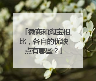 微商和淘宝相比,各自的优缺点有哪些?