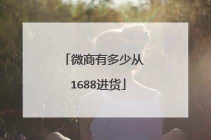 微商有多少从1688进货