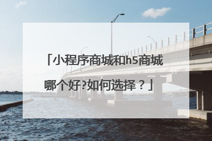小程序商城和h5商城哪个好?如何选择?