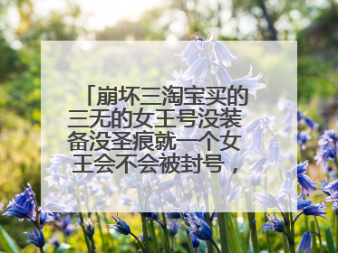 崩坏三淘宝买的三无的女王号没装备没圣痕就一个女王会不会被封号,都被我自己绑定了,封的几率大不大啊?
