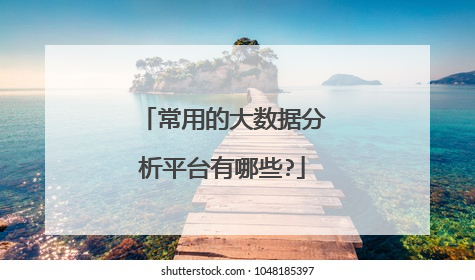 常用的大数据分析平台有哪些?