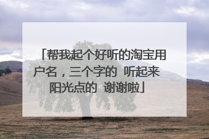 帮我起个好听的淘宝用户名，三个字的 听起来阳光点的 谢谢啦