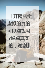 开网店卖虚拟的真的可以赚钱吗?说点真实的；谢谢