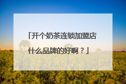 开个奶茶连锁加盟店什么品牌的好啊?