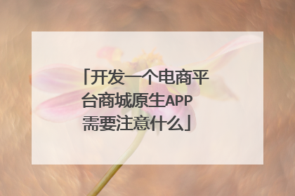 开发一个电商平台商城原生APP需要注意什么