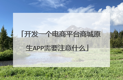 开发一个电商平台商城原生APP需要注意什么